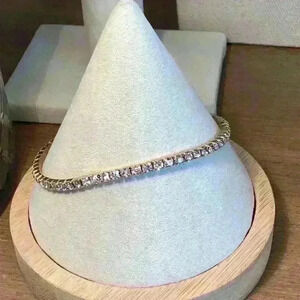 Vintage Faceted Rhinestone and Gold Stretch Bracelet